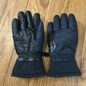 Ll Bean Downtek Water Repellent Down Sheepskin Leather Gloves Women’s Small